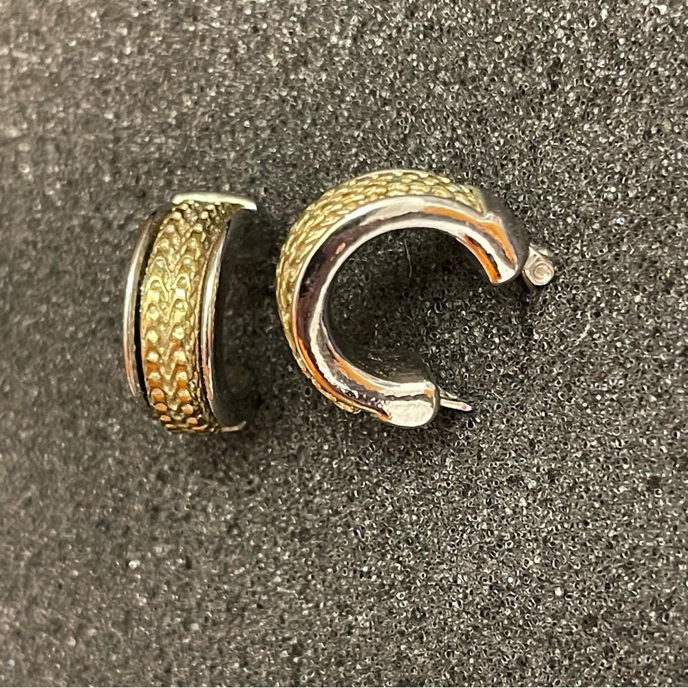 Small Silver And Gold Earrings - Picture 3 of 5